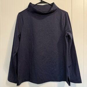 Ann Taylor woman’s navy with white slouchy Turtleneck Sweater size medium